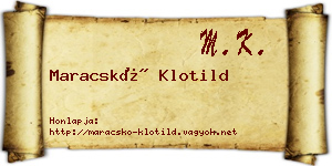 Maracskó Klotild névjegykártya